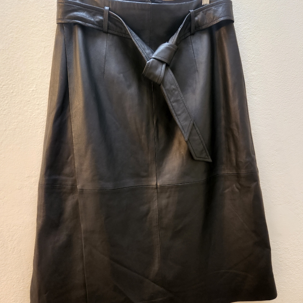 Halogen 100% Leather Skirt